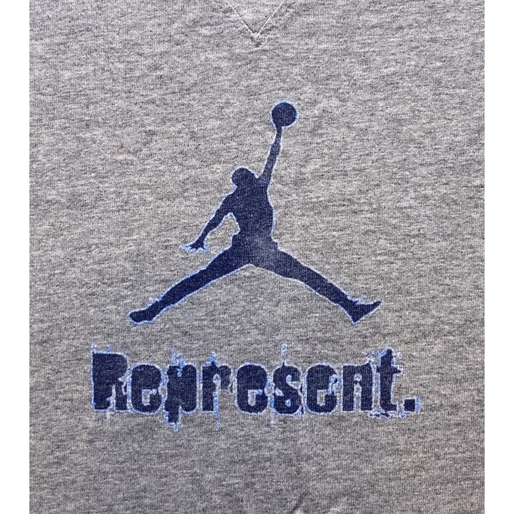 Air Jordan Represent Mens 3XL Jumpman Nike Spell Out Y2K Gray‎ Blue Athleisure